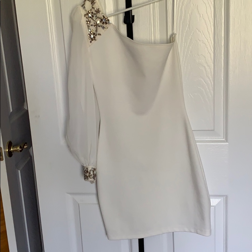 ASOS petite One shoulder white fitted